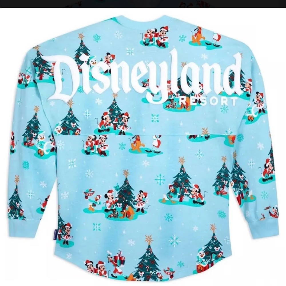 Disney Light Blue Holiday Sweatshirt Size XL (14) - Picture 2 of 8